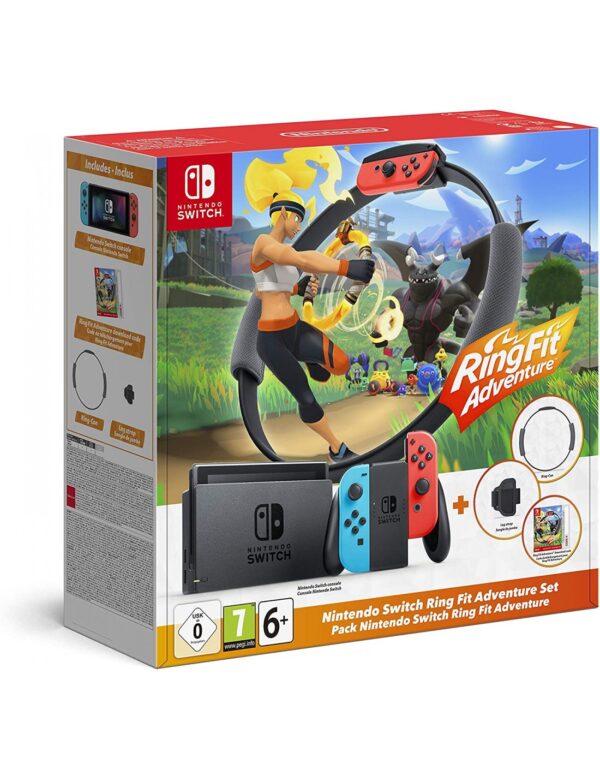 Switch - Nintendo Switch Consola Neon + Aro Ring Fit + Ring Fit - CIB