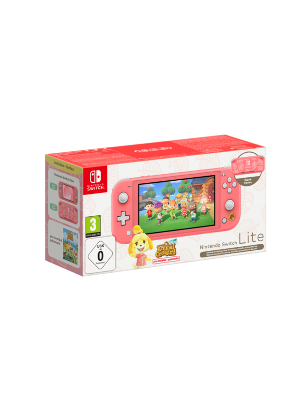 Switch - Nintendo Switch Consola Lite Coral + Animal Crossing New Horizons Edición Especial