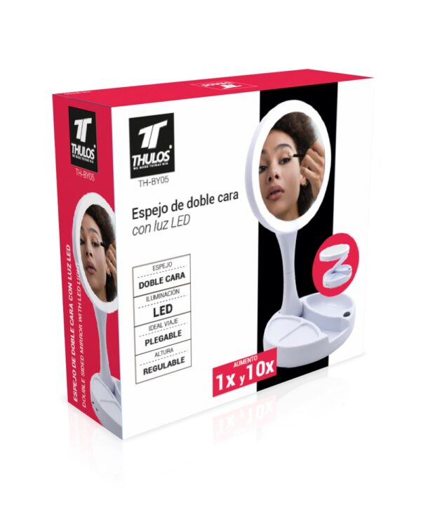 ESPEJO DOBLE CARA 1x/10x CON LUCES LED