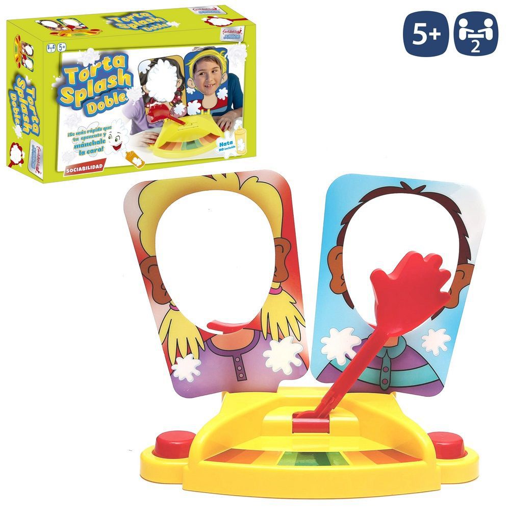JUEGO TORTA SPLASH DOBLE DOBLE. CAJA IMPRESA DE 39X25 CM.