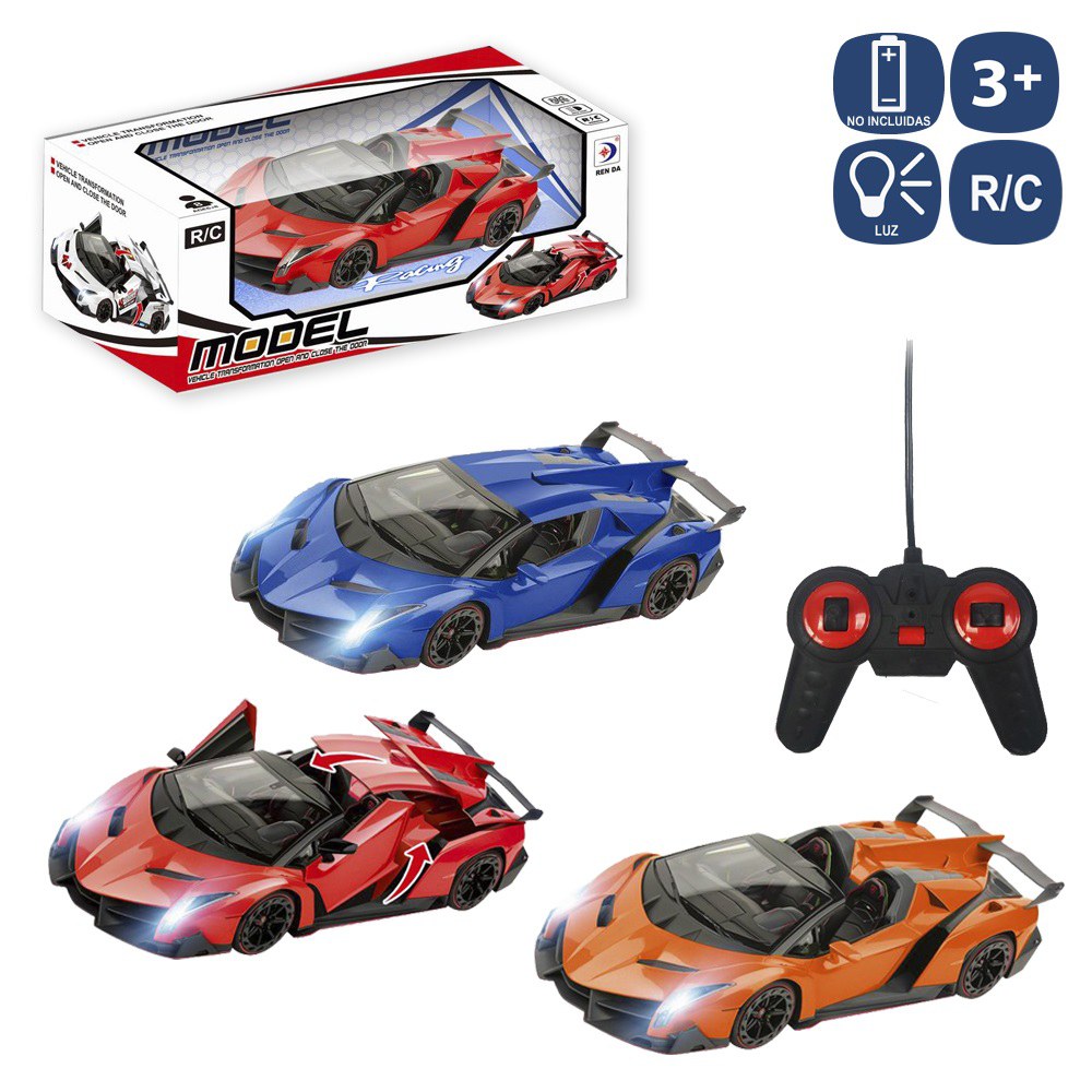 R/C 7 F SPORT DESCAPOTABLE 3/C 24 CM FUNCIONA CON PILAS 5XAA (NO INCLUIDAS). CAJA VENTANA DE 30X16X14 CM.