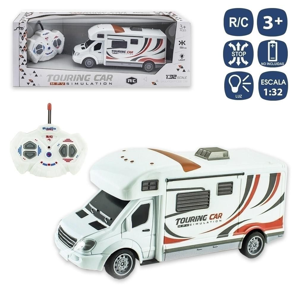 R/C 7 F ATUOCARAVANA 19 X 7 X 8,50 CM CON LUZ. FUNCIONA CON PILAS 5XAA (NO INCLUIDAS). CAJA VENTANA DE 36X14X10 CM.