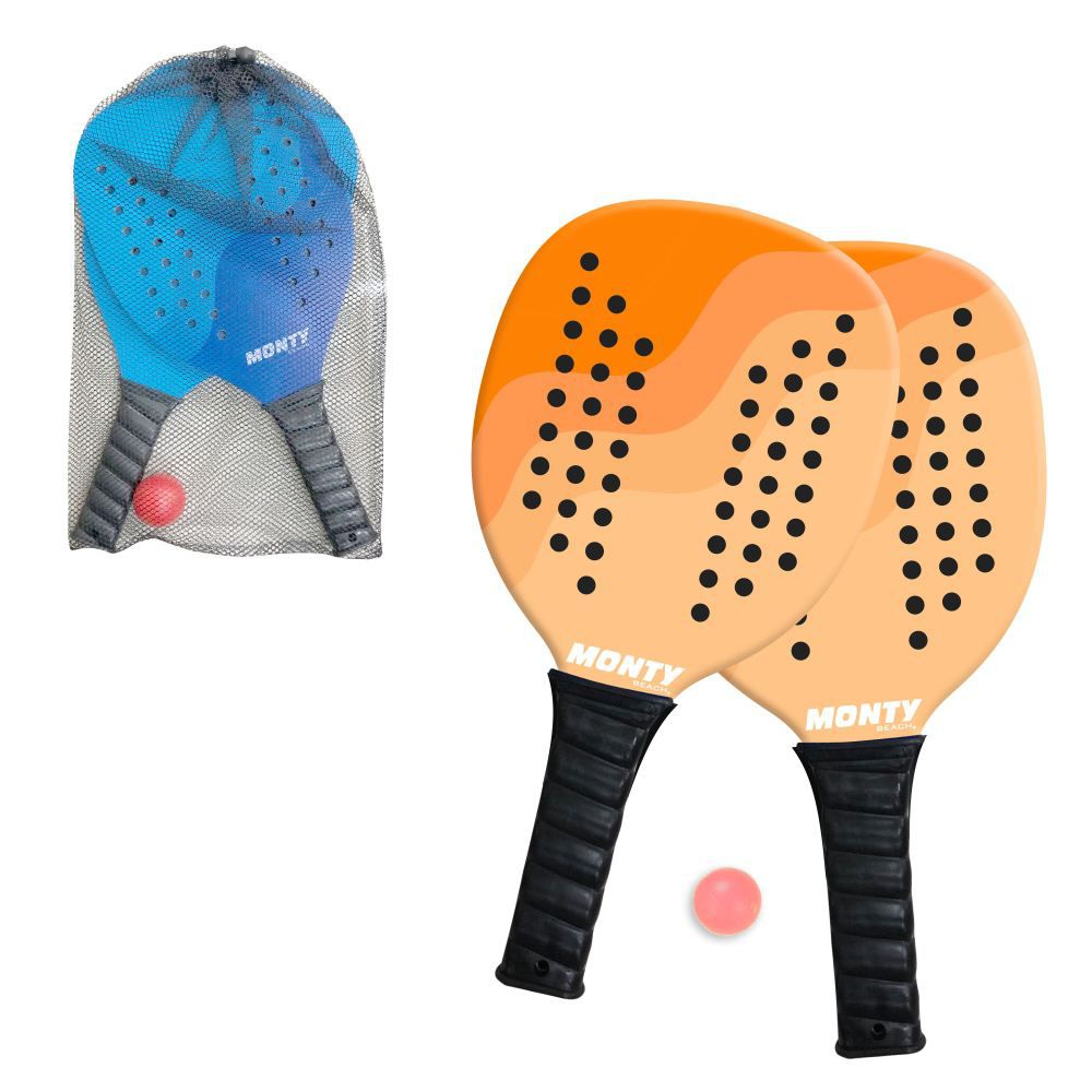 S/2 PALAS+ PELOTA MADERA WAVE 2/C 0.8 MM CON BOLSA DE NYLON SEGURIDAD DE TRANSPORTE.