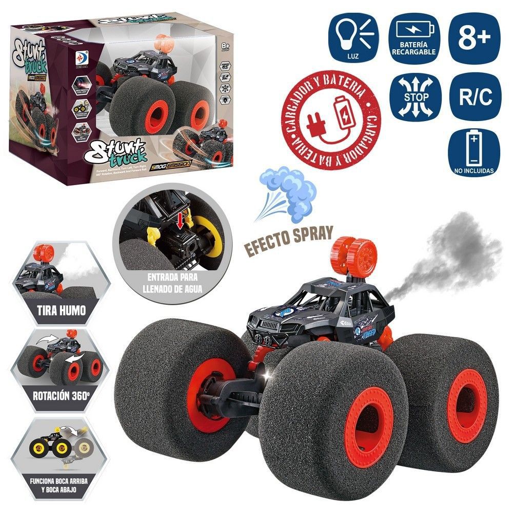 R/C C+B 7 F. PICH UP RUEDAS FOAM 2/C 24 X 23 X 22 CM RUEDAS ESPUMA Y EFECTO SPRAY- COCHE CON BATERIA INCLUIDA 3,7 V - MANDO CON PILAS 2XAA NO INCLUIDAS ( CAJA VENTANA 31X25X23 CM