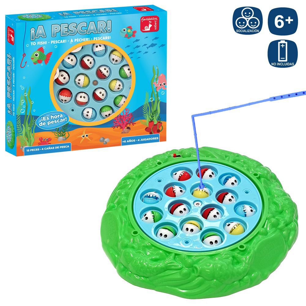S/15 JUEGO PESCA ELÉCTRICO FUNCIONA CON PILAS 2XAA NO INCLUIDAS -CAJA VENTANA 26X23 CM