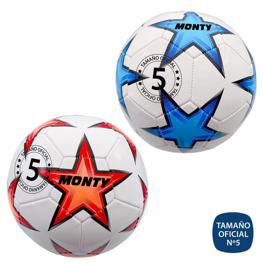 BALÓN FÚTBOL STAR 2/C 32 PANELES, TAMAÑO Nº5 OFICIAL, 290 GRS , 1,6 MM GROSOR LAMINADO PVC
