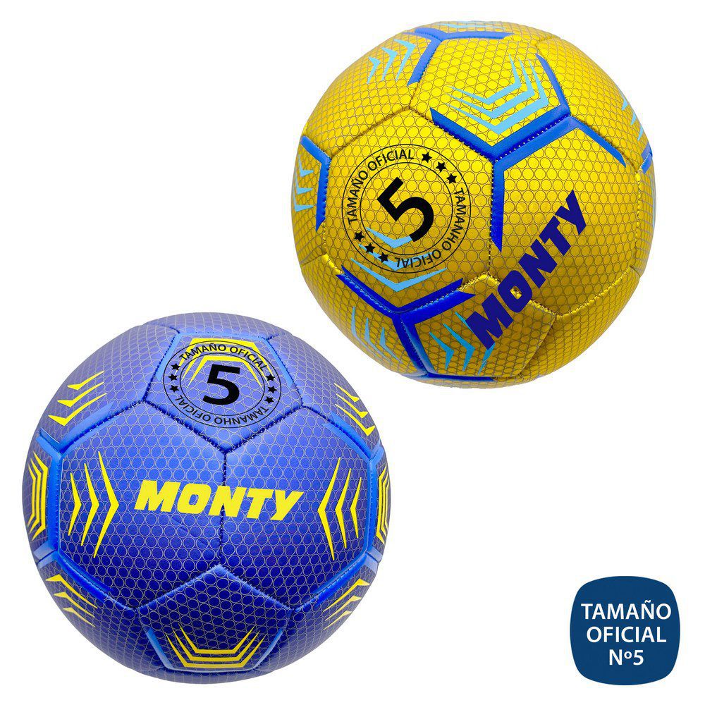 BALÓN FÚTBOL LASSER 2/C 35 PANELES, TAMAÑO Nº5 OFICIAL, 420 GRS , 2,7 MM GROSOR LAMINADO PVC EFECTO LASER