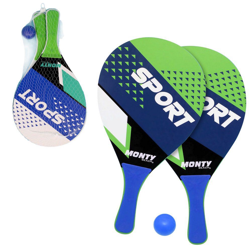 S/2 PALAS Y PELOTA MADERA SPORT 0.7 2/C 39 X 21 X 0,07 CM PRESENTADO EN BOLSA CON RED