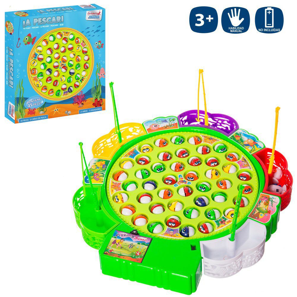 S/45 PIEZAS JUEGO DE PESCA ELÉCTRICO CAJA VENTANA 33X35 CM. PILAS 3AA NO INCLUIDAS