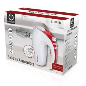 BATIDORA AMASADORA 150W, 5 VELOCIDADES ROJO