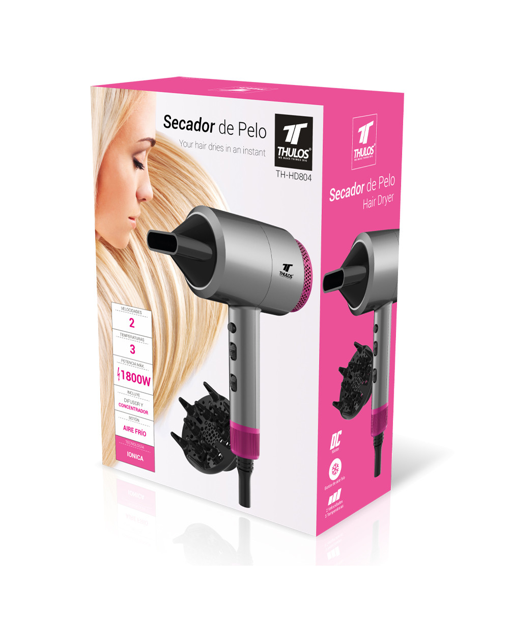 SECADOR DE PELO IÓNICO 1600-1800W