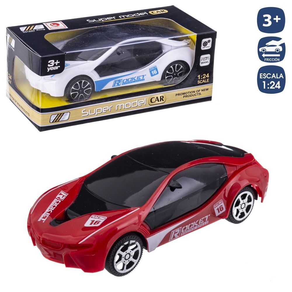 COCHE FRICCIÓN 2/C 17 CM ESCALA 1:24. CAJA 20X8 CM.