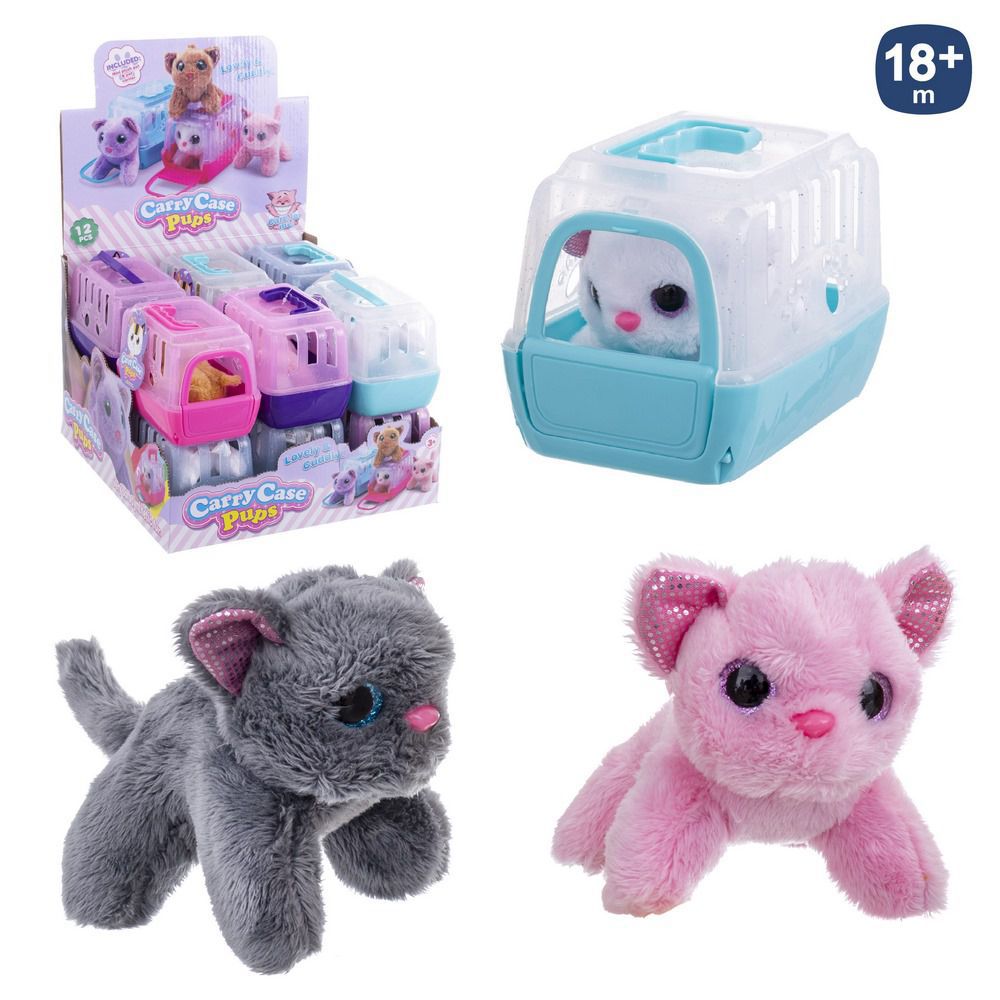 JAULA GATO PELUCHE 4/C 15 X 11 CM HANTAG. CAJA EXPOSITORA 12 PZAS.