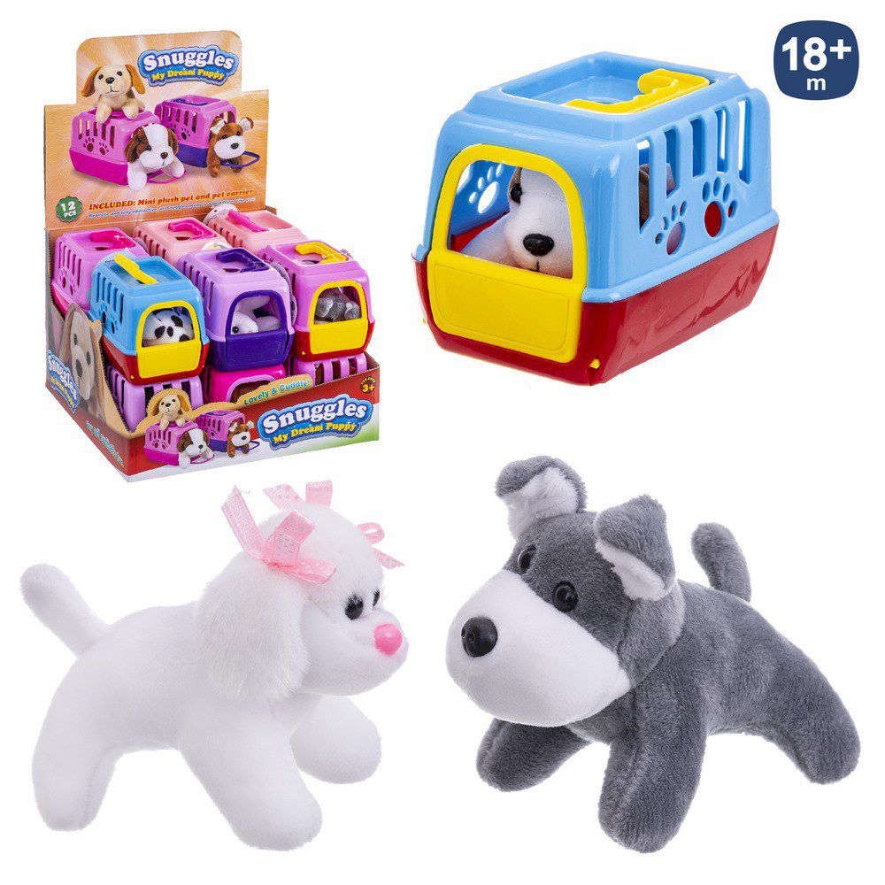 JAULA PERRO PELUCHE 3/C 15 X 11 CM MASCOTA. HANTAG. CAJA EXPOSITORA 12 PZAS.