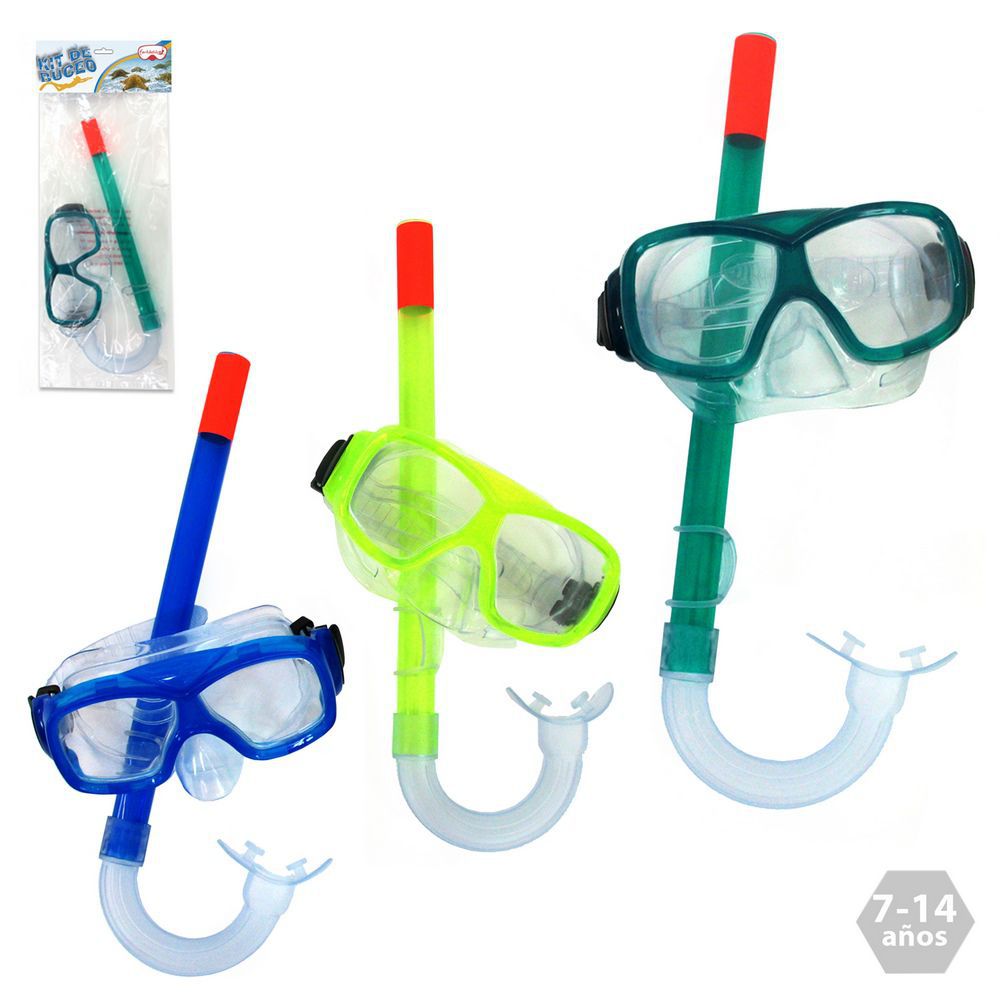 GAFAS Y TUBO JUNIOR 7-14 AÑOS 3/C PRESENTADO EN BOLSA CON PESTAÑA