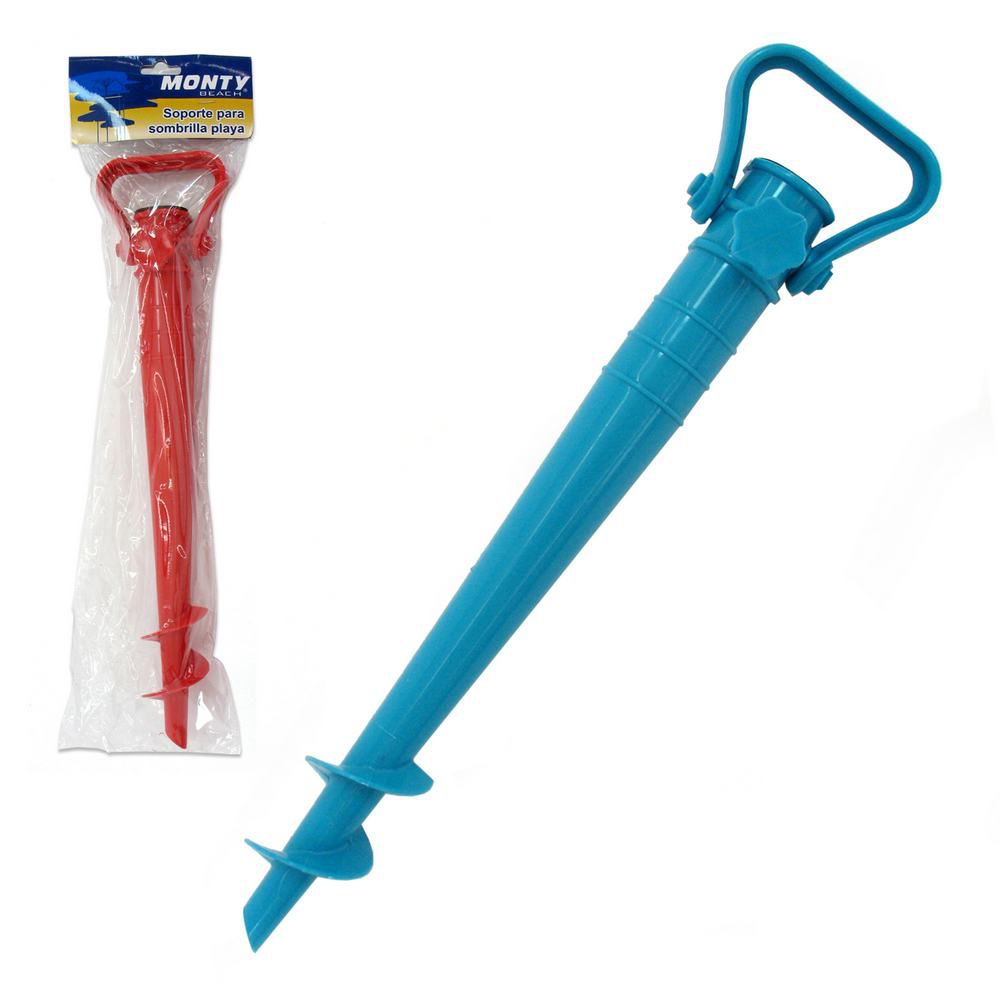 PIE SOMBRILLA PLAYA PLÁSTICO 43 CM BOLSA PVC SUJETA PARASOL 43 CM