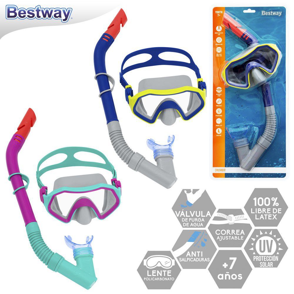 GAFAS Y TUBO JUNIOR 7-14 AÑOS 2/C PRESENTADO EN BLISTER