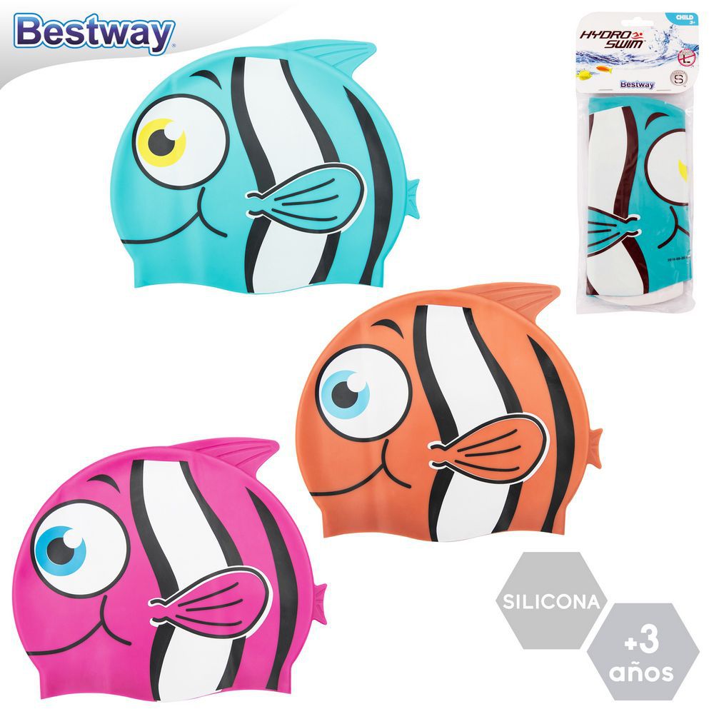 GORRO INFANTIL 3-6 AÑOS SILICONA 3/C PRESENTADO EN BOLSA CON PESTAÑA
