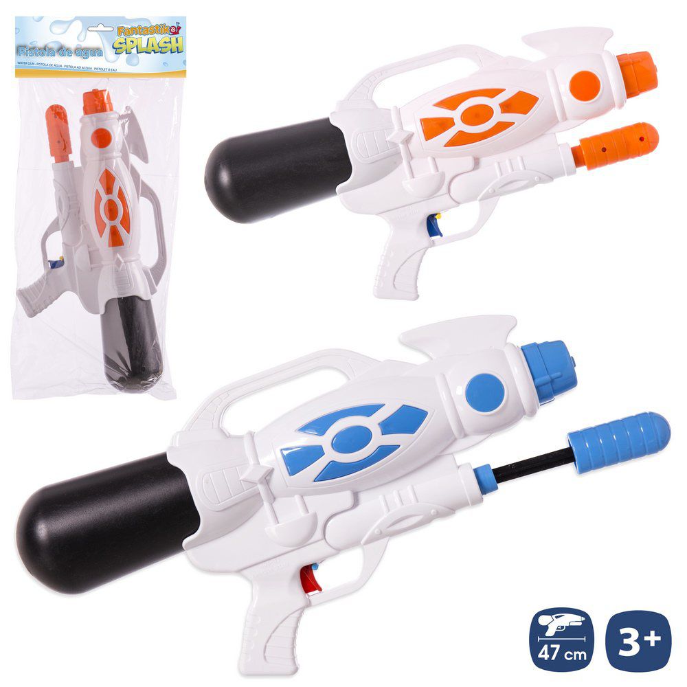 PISTOLA AGUA C/ CEBADOR WHITE 2/C 47 CM BOLSA CON PESTAÑA