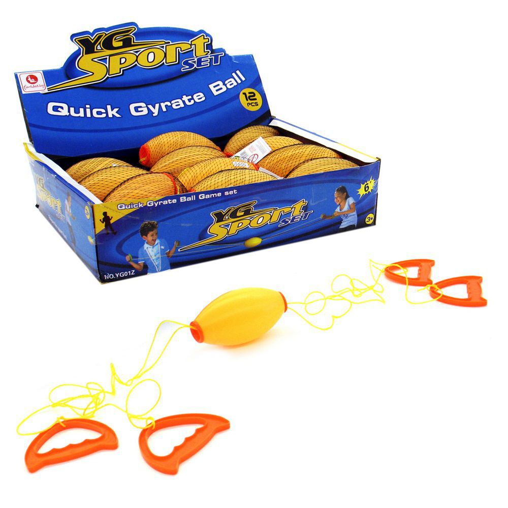 PELOTA CON CUERDA 14 CM CAJA EXPOSITORA CONRED Y HANG TAG