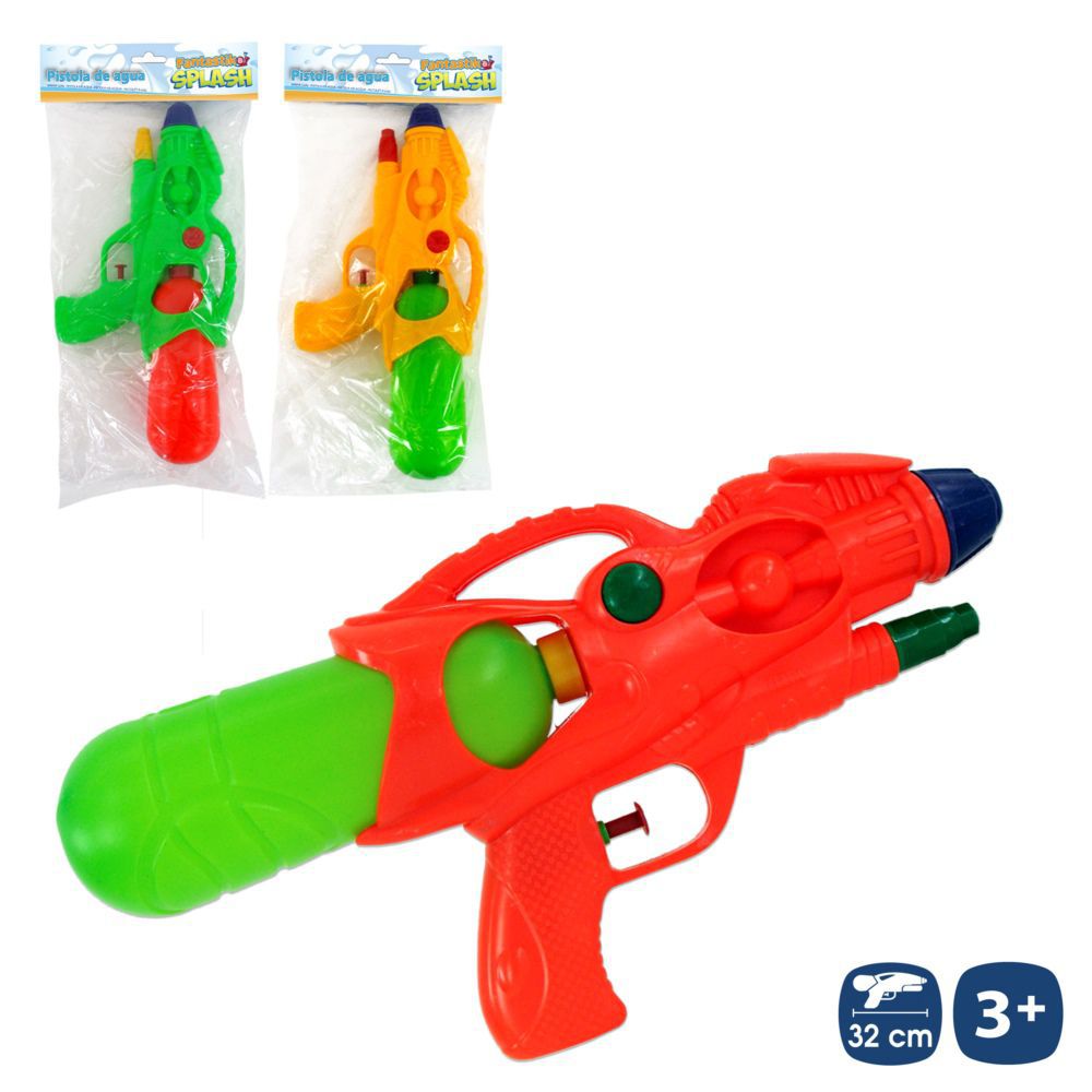 PISTOLA DE AGUA 3/C 32 CM BOLSA CON PESTAÑA