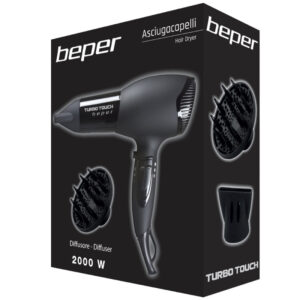 Secador de Pelo BEPER 40.979 Color Negro, 2000W, 2 Velocidades