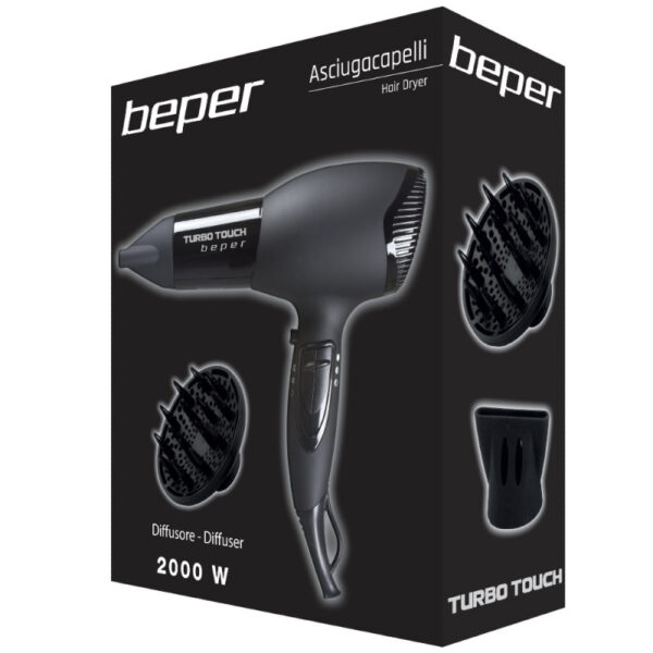 Secador de Pelo BEPER 40.979 Color Negro, 2000W, 2 Velocidades