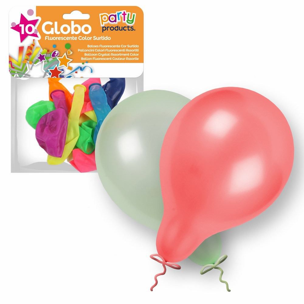 S/10 GLOBO FLUORESCENTE COLOR SURT. 23CM S/10 GLOBO FLUORESCENTE COLOR SURTIDO 23 CM