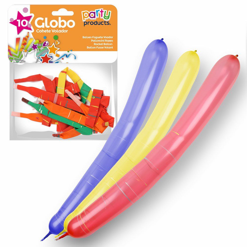 S/10 GLOBOS COHETE VOLADOR 60 CM