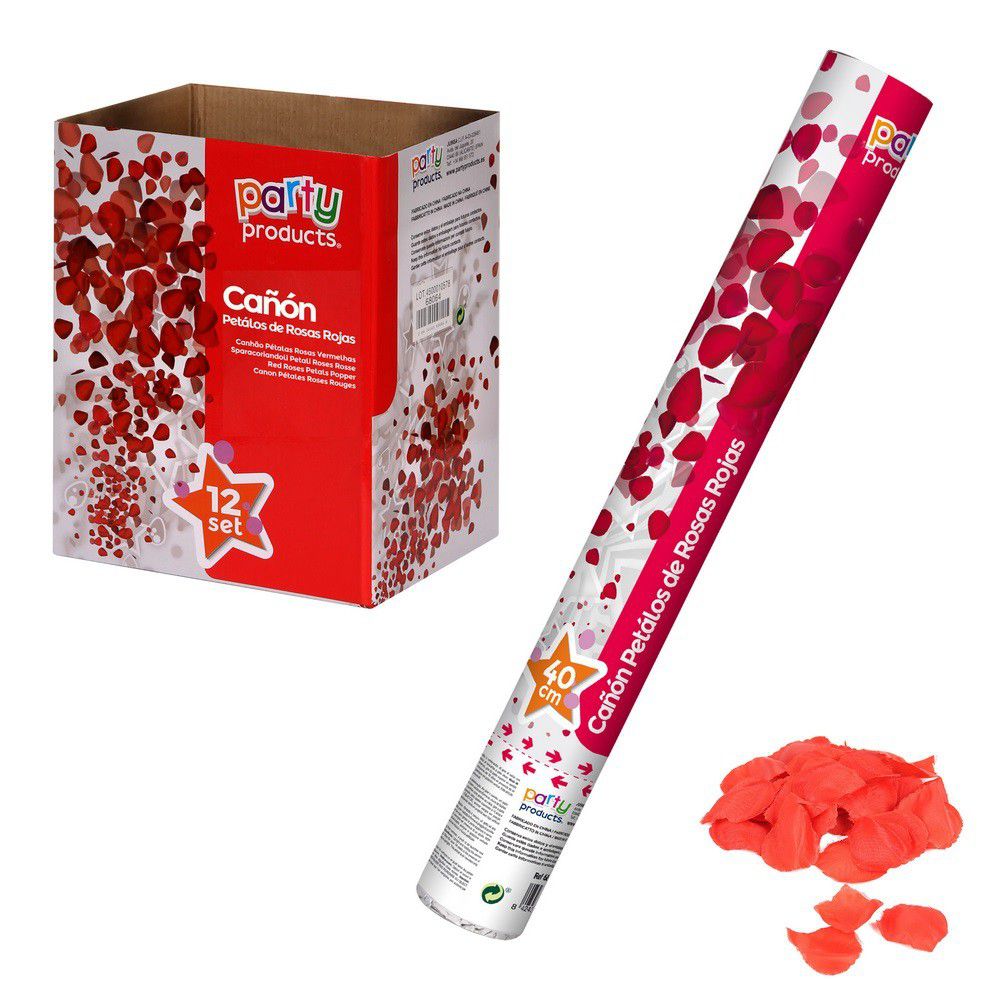 CAÑÓN PÉTALOS ROSAS ROJAS 40 CM CAÑÓN PÉTALOS ROSAS ROJAS 40 CM