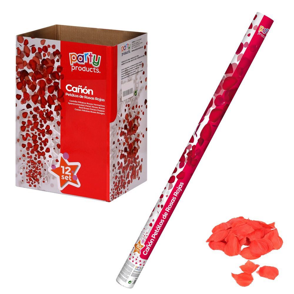 CAÑÓN PÉTALOS ROSAS ROJAS 80 CM CAÑÓN PÉTALOS ROSAS ROJAS 80 CM