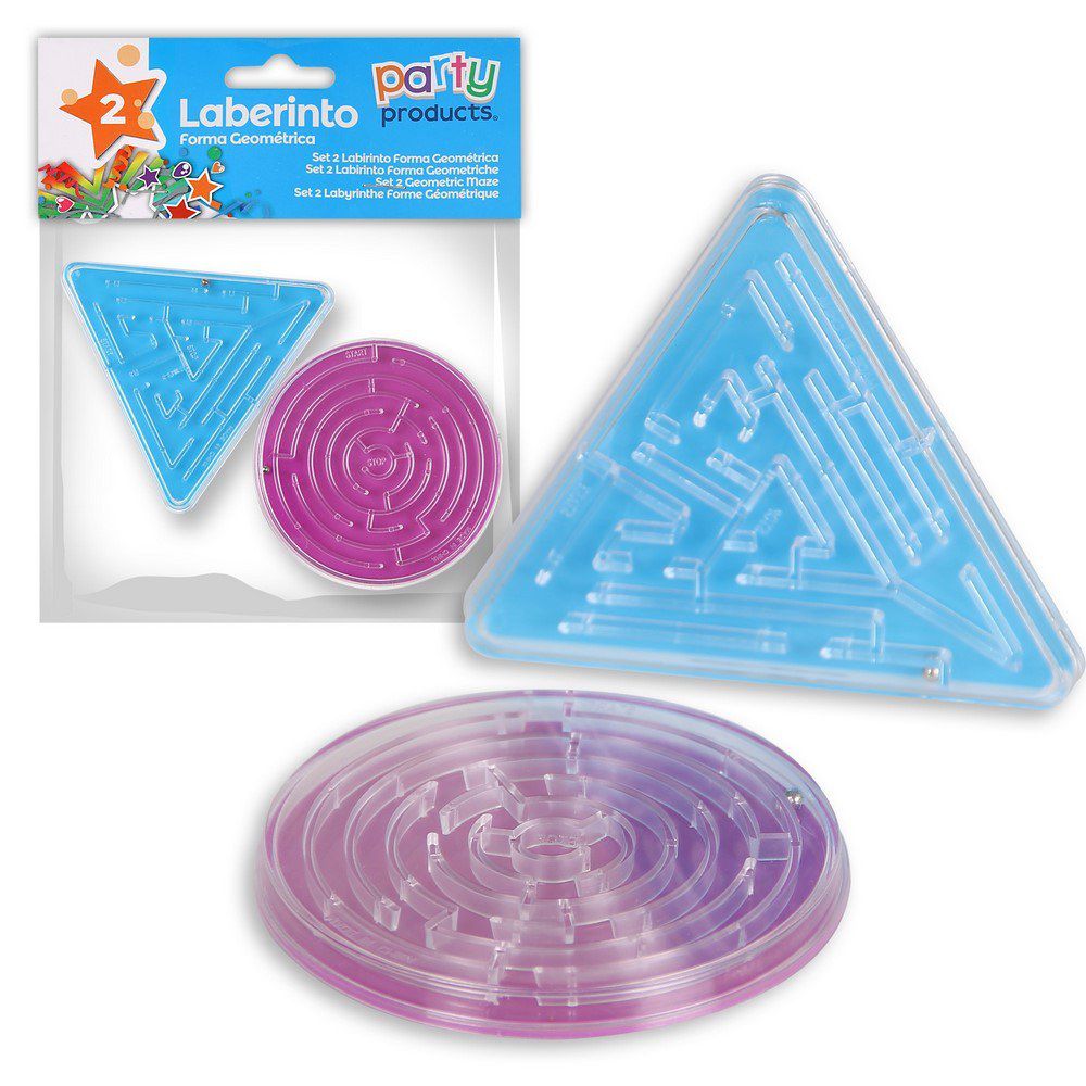 S/2 LABERINTO FORMA GEOMÉTRICA S/2 LABERINTO FORMA GEOMÉTRICA COLORES SURTIDOS: AZUL, LILA, ROSA, NARANJA Y VERDE. FORMAS: CUADRADO, CIRCULO, TRIANGULO.