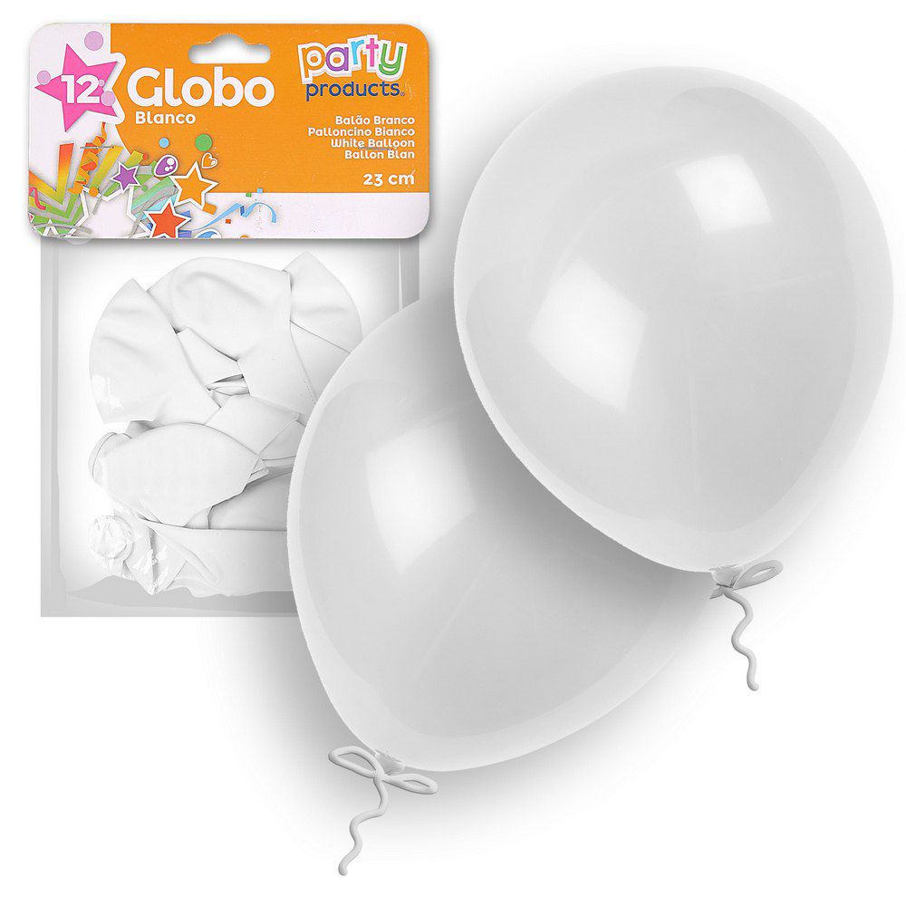 S/12 GLOBO BLANCO 23 CM