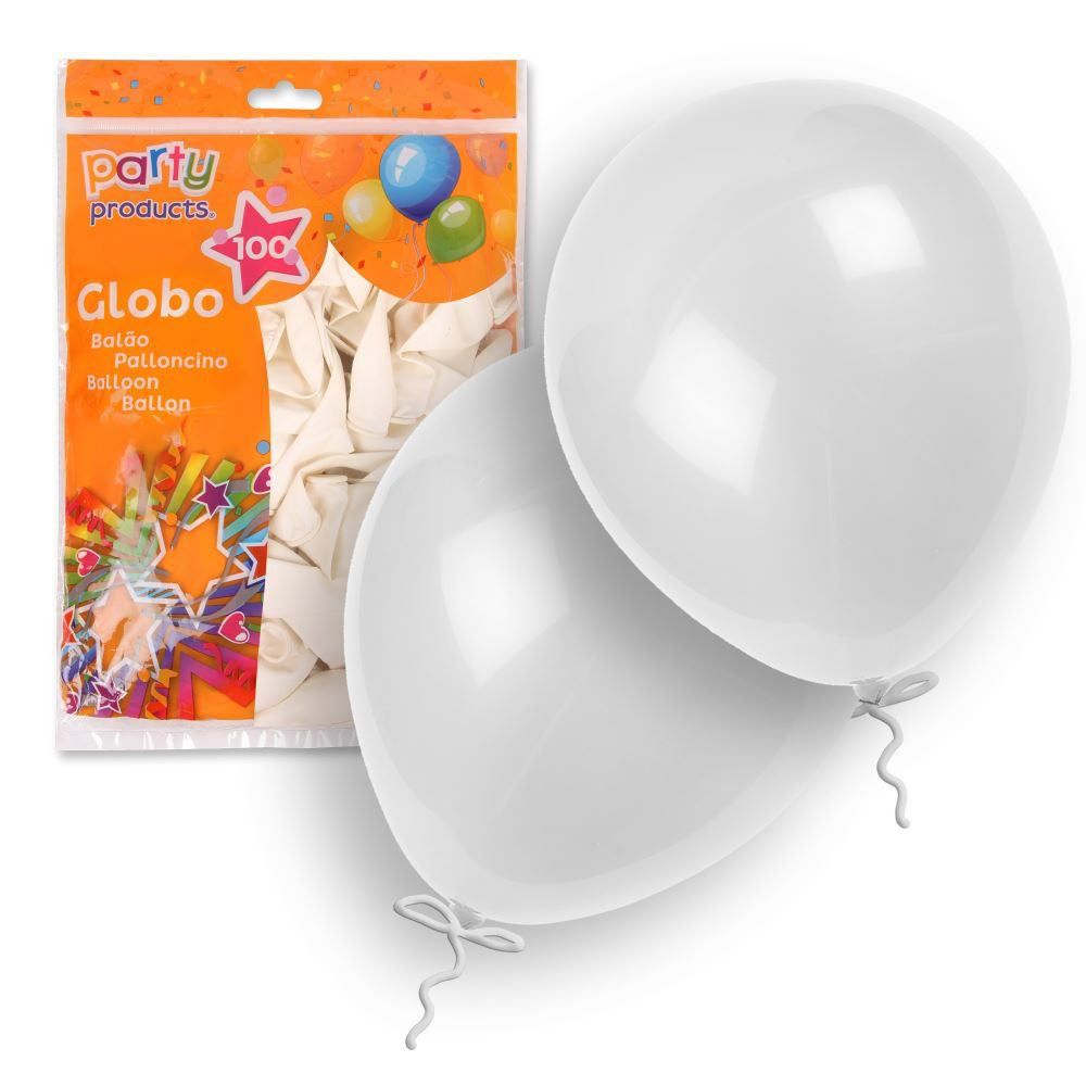 S/100 GLOBO BLANCO 23 CM