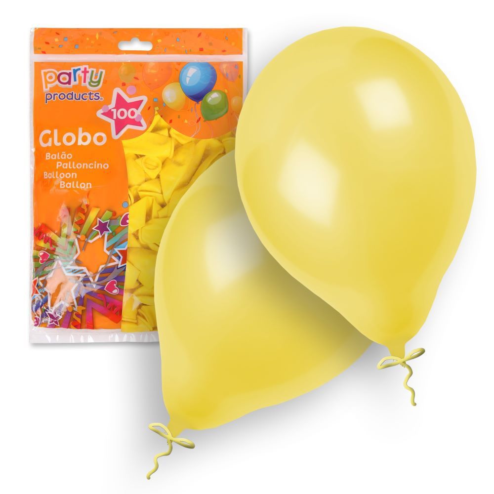 S/100 GLOBO AMARILLO 23 CM