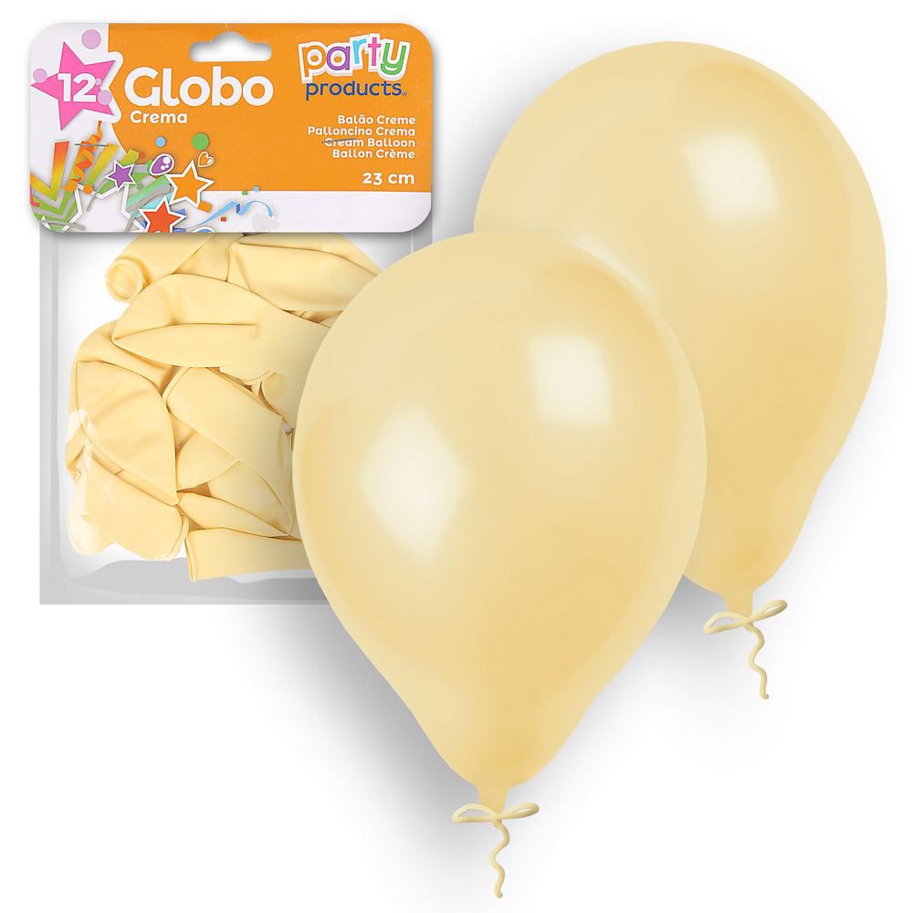 S/12 GLOBO CREMA 23 CM