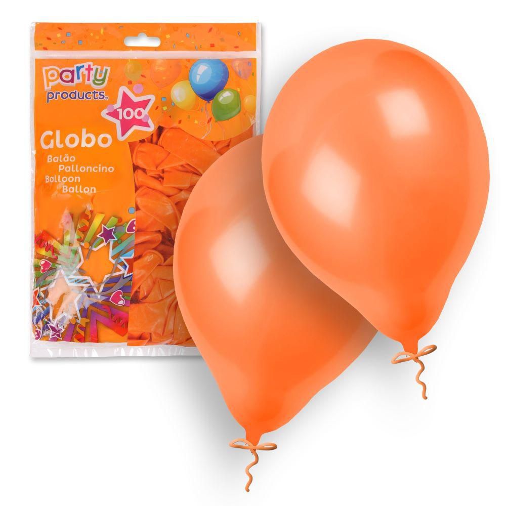 S/100 GLOBO NARANJA 23 CM