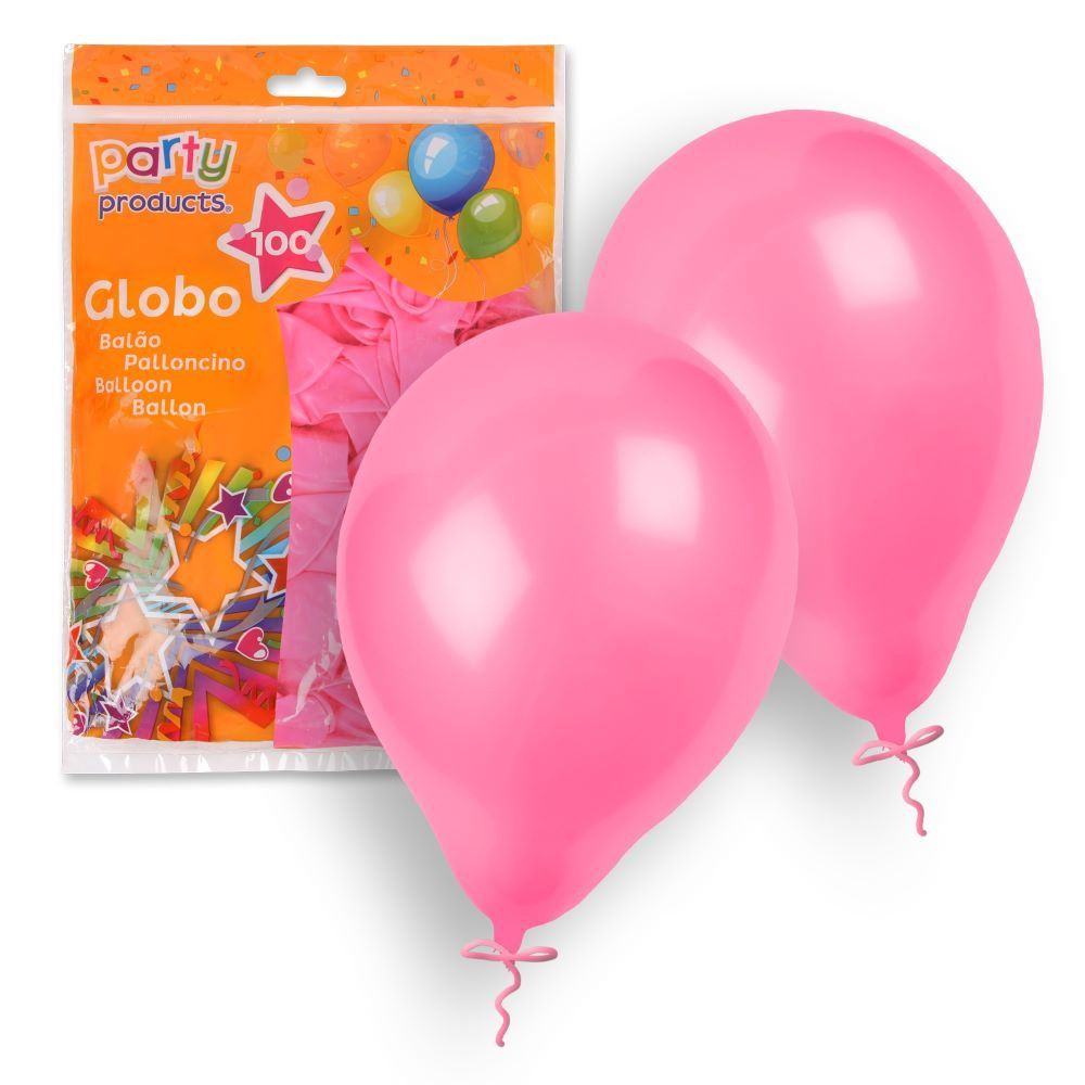 S/100 GLOBO ROSA 23 CM
