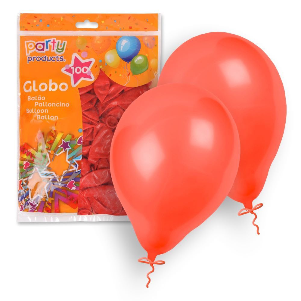 S/100 GLOBO ROJO 23 CM
