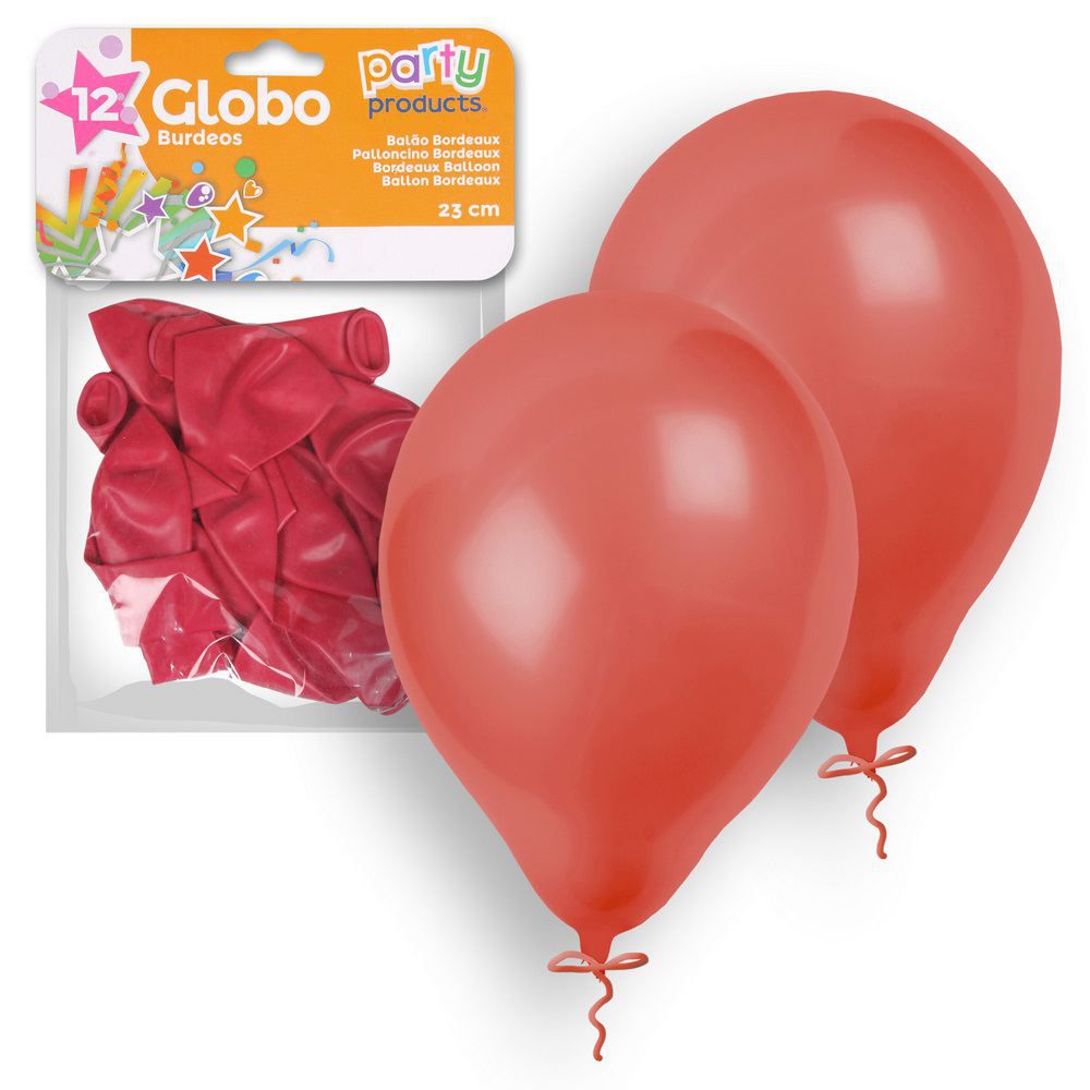S/12 GLOBO BURDEOS 23 CM