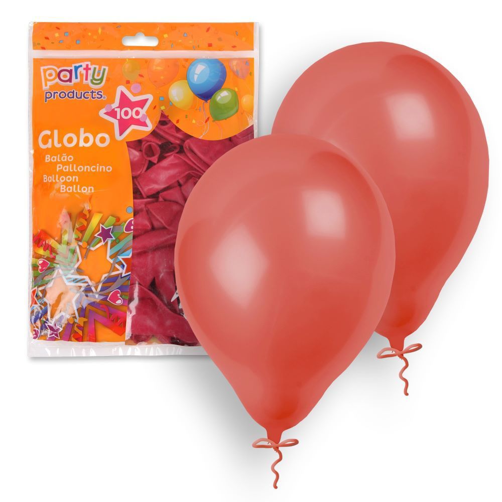 S/100 GLOBO BURDEOS 23 CM