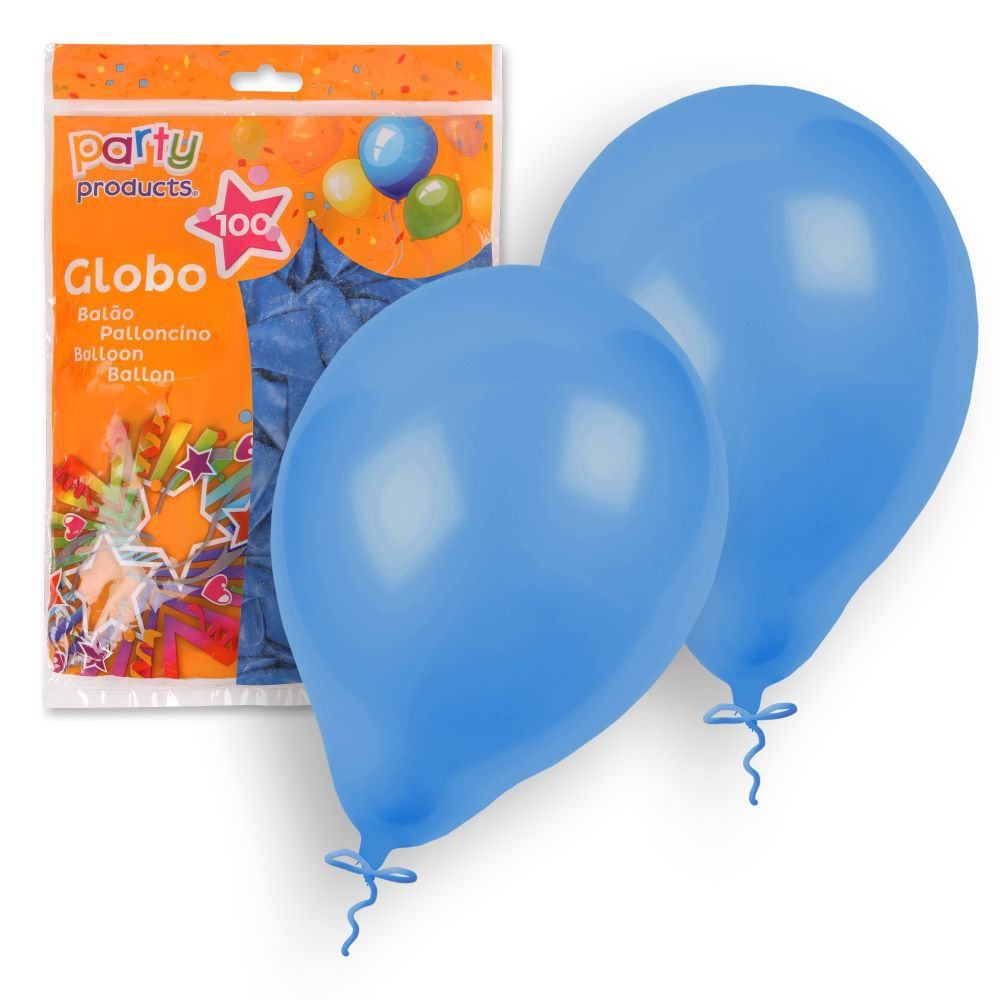 S/100 GLOBO AZUL 23 CM