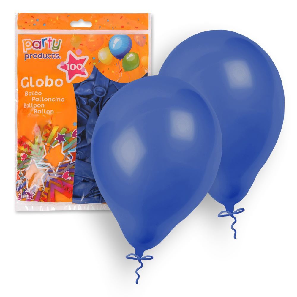 S/100 GLOBO AZUL MARINO 23 CM
