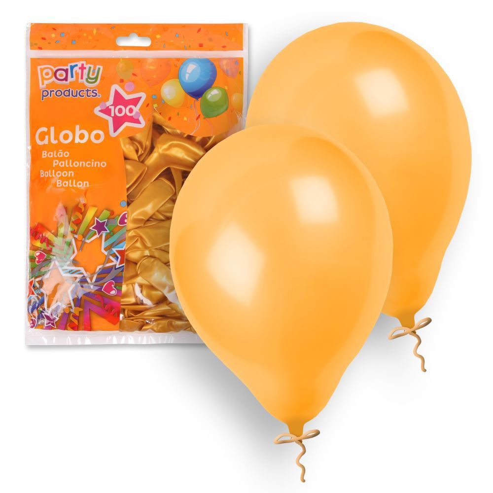 S/100 GLOBO METALIZADO ORO 23 CM