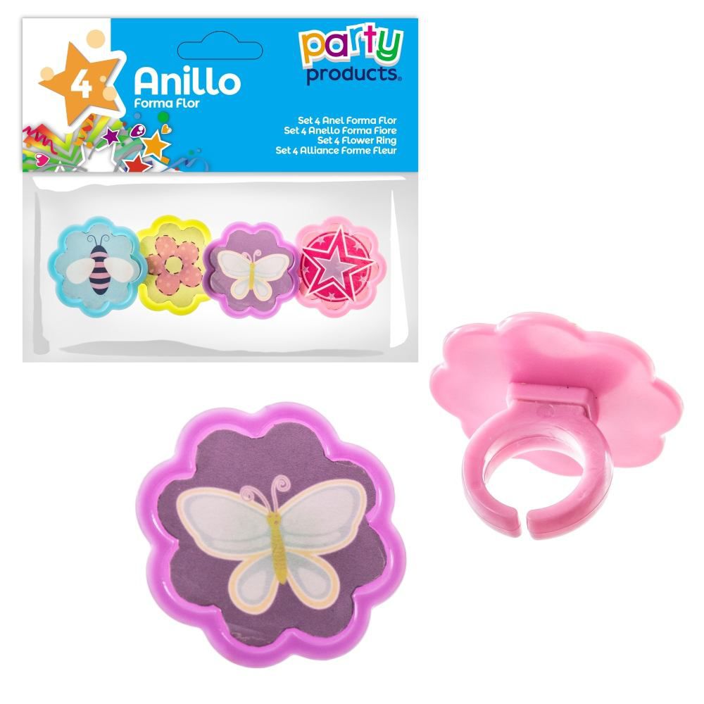 S/4 ANILLO FORMA FLOR S/4 ANILLO FORMA FLOR SURTIDO