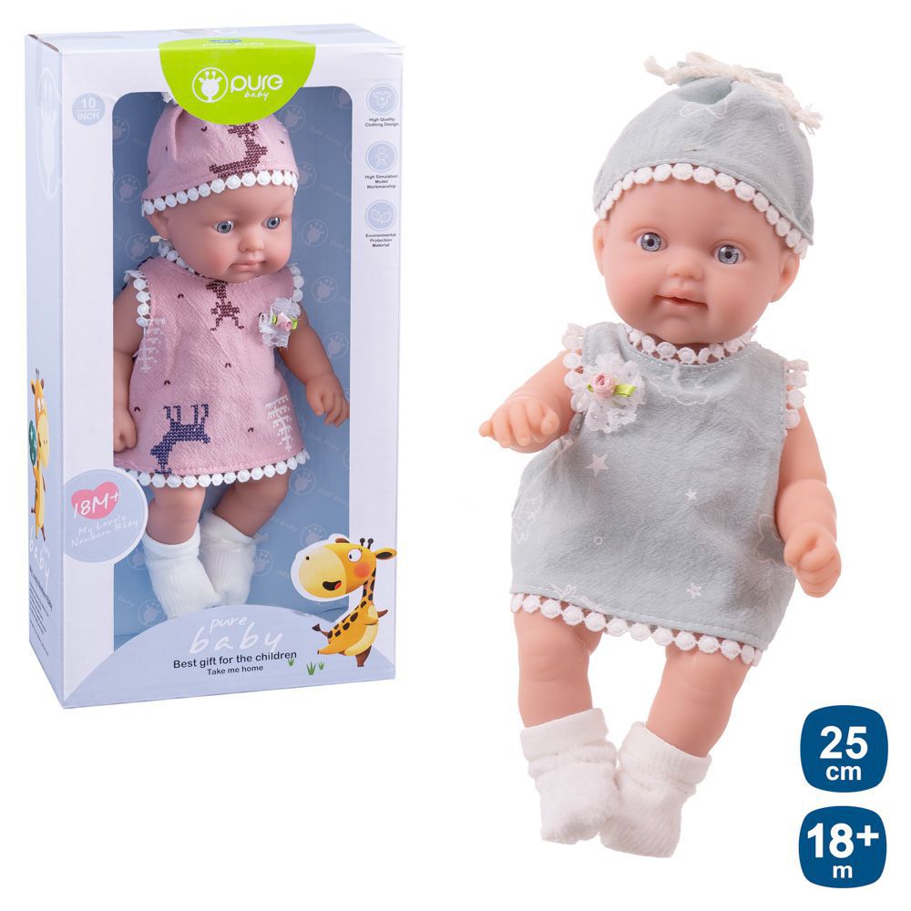 BEBÉ PURE BABY TRAJE VERANO 2/C 25 CM CAJA VENTANA DE 16X9X31 CM.