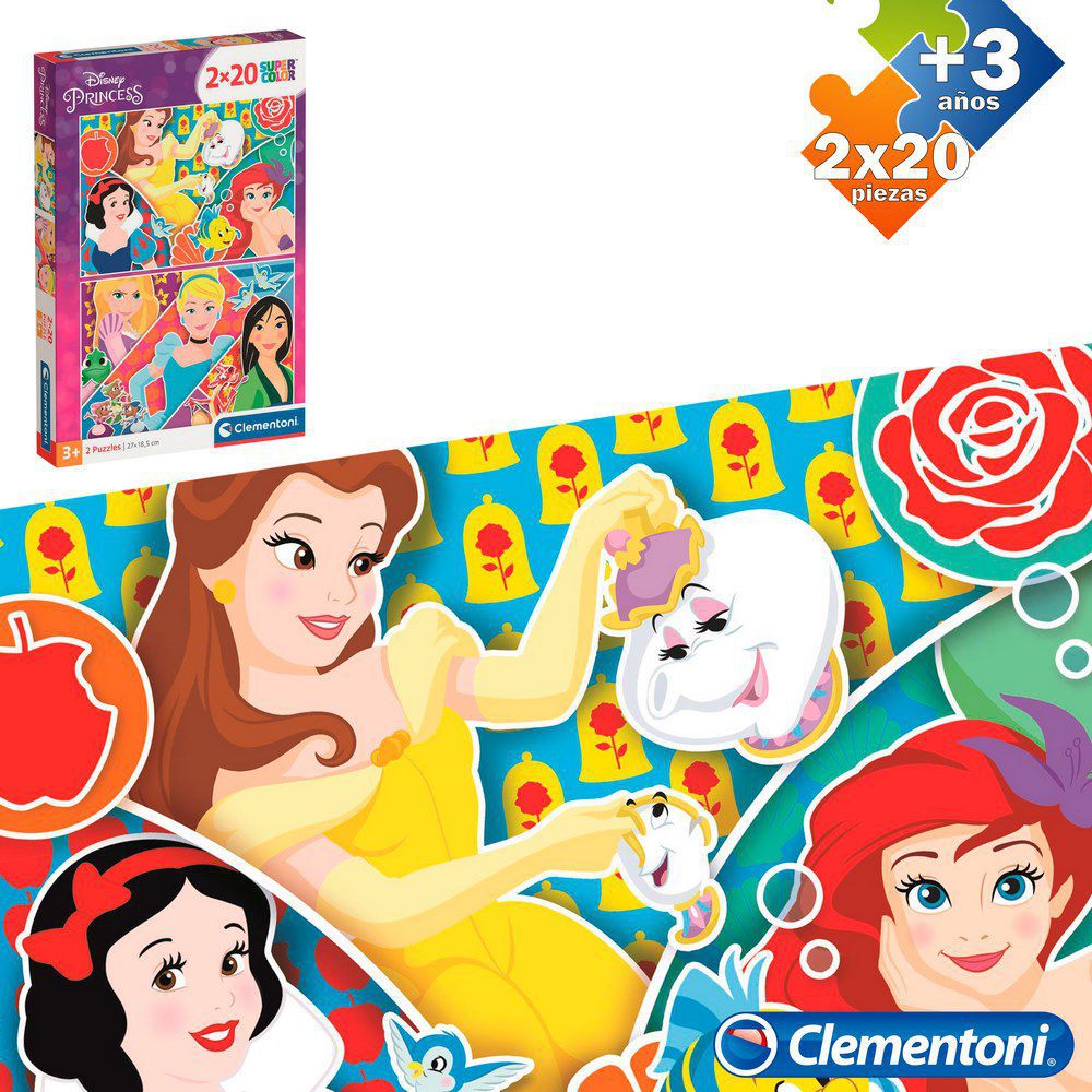 S/2 PUZZLE 2X20 PCS PRINCESAS APTO + 3 AÑOS - CAJA IMPRESA
