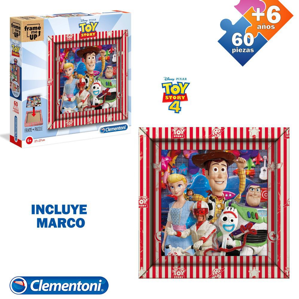 PUZZLE 60 PCS MARCO TOYS STORY 4 INCLUYE MARCO PARA EMARCAR PUZLE - CAJA IMPRESA