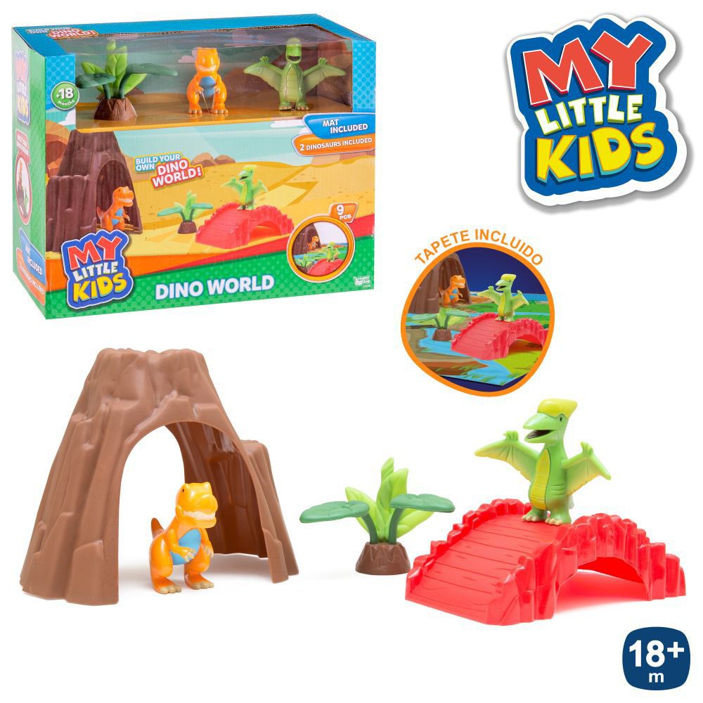 S/2 DINOSAURIO PLAY SET MY LITTLE KIDS 32 X 15 X 25 CM INCLUYE 2 FIGURAS -APTO NIÑOS + 18 MESES Y ACCESORIOS CJA VENTANA