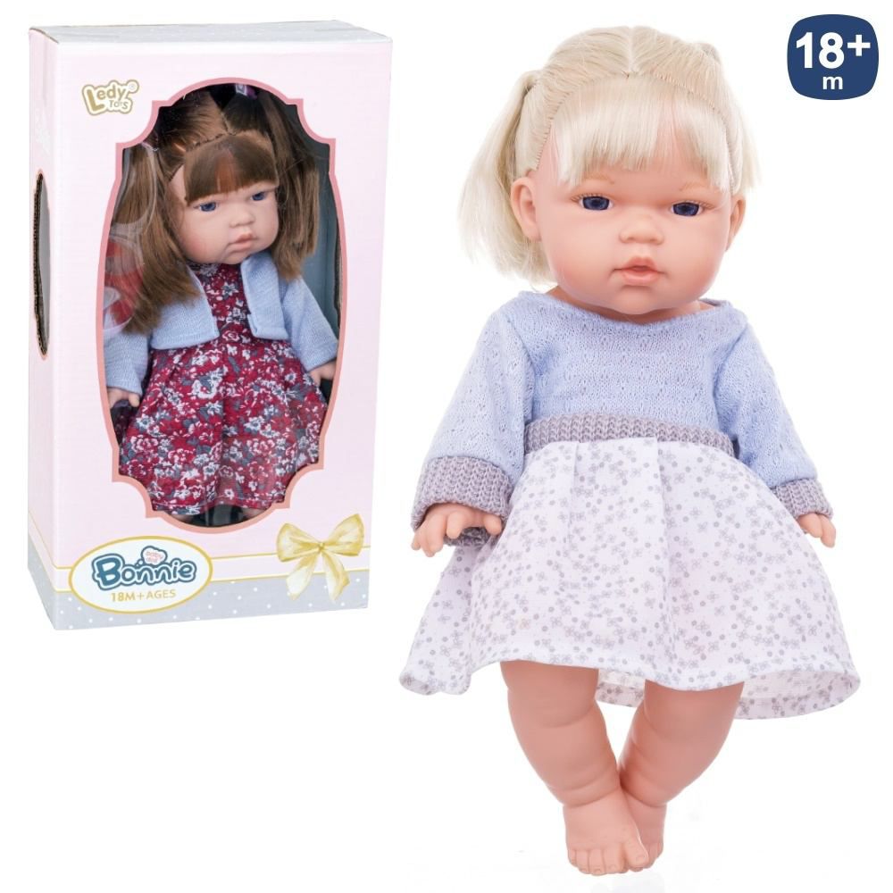 MUÑECA BONNIE TRAJE INVIERNO 2/C 31 CM CUERPO VINILO , CAJA VENTANA 19X11X34 CM